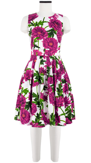 Rachel Dress Crew Neck Sleeveless Cotton Stretch (Anemon Naples All Over)