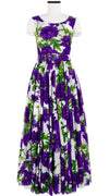 Aster Dress Boat Neck Mini Cap Sleeve Maxi Length Cotton Musola (Anemon Naples All Over)
