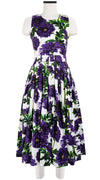 Florance Dress #2 Crew Neck Sleeveless Midi Length Cotton Stretch (Anemon Naples All Over)