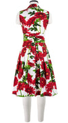 Audrey Dress #1 Shirt Collar Sleeveless Cotton Stretch (Anemon Naples All Over)