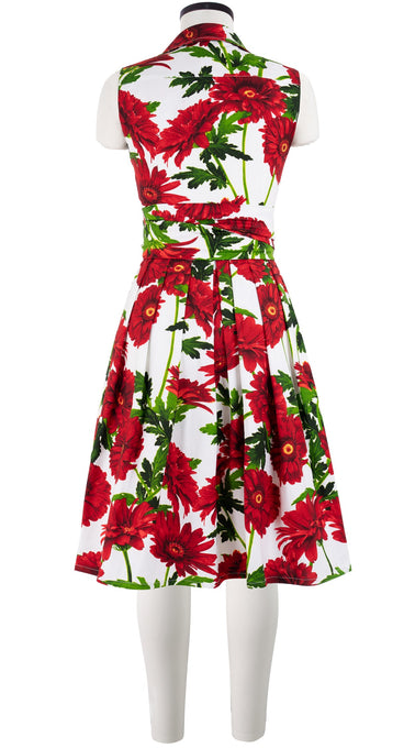 Audrey Dress #1 Shirt Collar Sleeveless Cotton Stretch (Anemon Naples All Over)