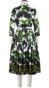 Audrey Dress #4 Shirt Collar 3/4 Sleeve Long Length Cotton Musola (Anemon Naples Border)