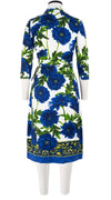 Hepburn Dress Shirt Collar 3/4 Sleeve Long Length Cotton Stretch (Anemon Naples Border)