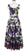 Emma Dress Open U Neck Sleeveless Maxi Length Cotton Musola (Anemon Naples Border)