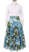 Emma Skirt Midi Length Cotton Musola (Antique Wheel All Over)