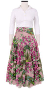 Emma Skirt Midi Length Cotton Musola (Antique Wheel All Over)