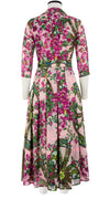 Zeller Dress Shirt Collar 3/4 Sleeve Midi Plus Length Cotton Musola (Antique Wheel All Over)