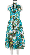 Aster Dress Crew Neck Sleeveless Midi Length Cotton Musola (Antique Wheel All Over)