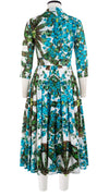 Audrey Dress #4 Shirt Collar 3/4 Sleeve Midi Length Cotton Musola (Antique Wheel All Over)