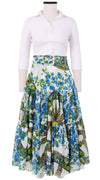 Emma Skirt Midi Length Cotton Musola (Antique Wheel All Over)