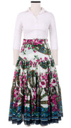 Emma Skirt Midi Plus Length Cotton Musola (Antique Wheel Border)