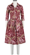 Audrey Dress #1 Shirt Collar 3/4 Sleeve Cotton Stretch (Arabian Night Toile Multi)