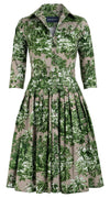 Audrey Dress #2 Shirt Collar 3/4 Sleeve Cotton Stretch (Arabian Night Toile Multi)