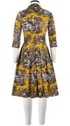 Audrey Dress #1 Shirt Collar 3/4 Sleeve Cotton Stretch (Arabian Night Toile Multi)