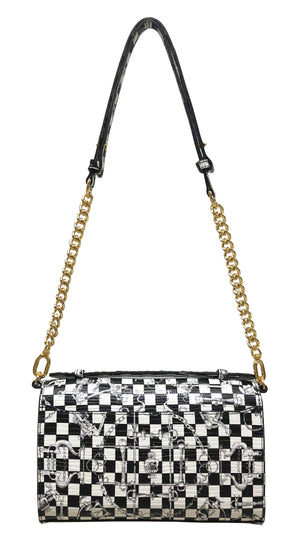 Aria Shoulder Cross Bag_LV Checkers_White Black