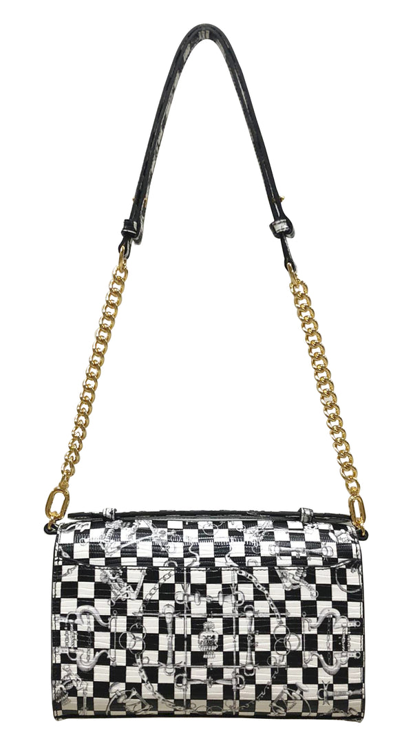 Aria Shoulder Cross Bag_LV Checkers_White Black