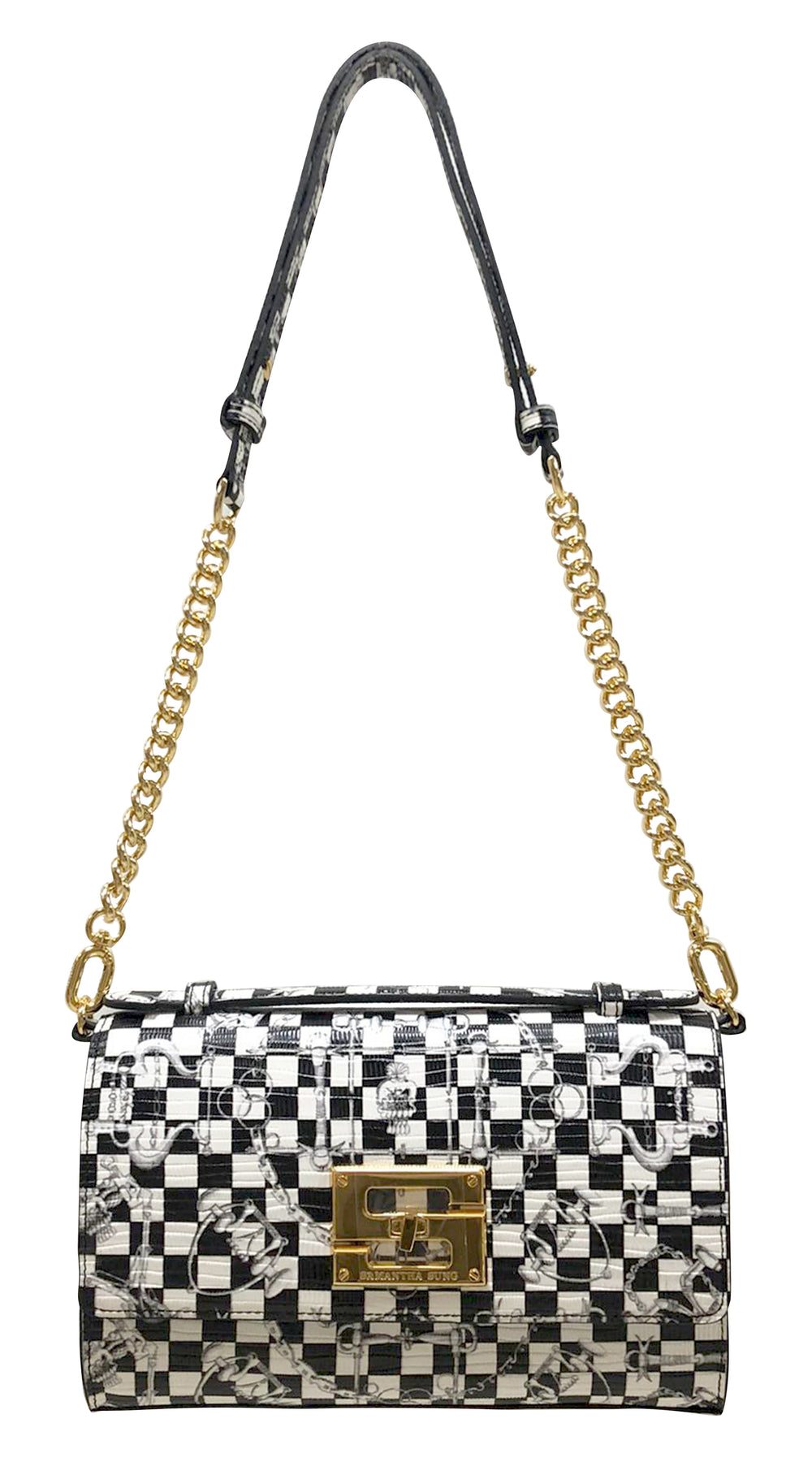 Aria Shoulder Cross Bag_LV Checkers_White Black