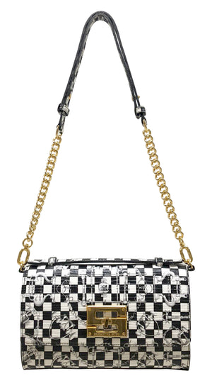 Aria Shoulder Cross Bag_LV Checkers_White Black