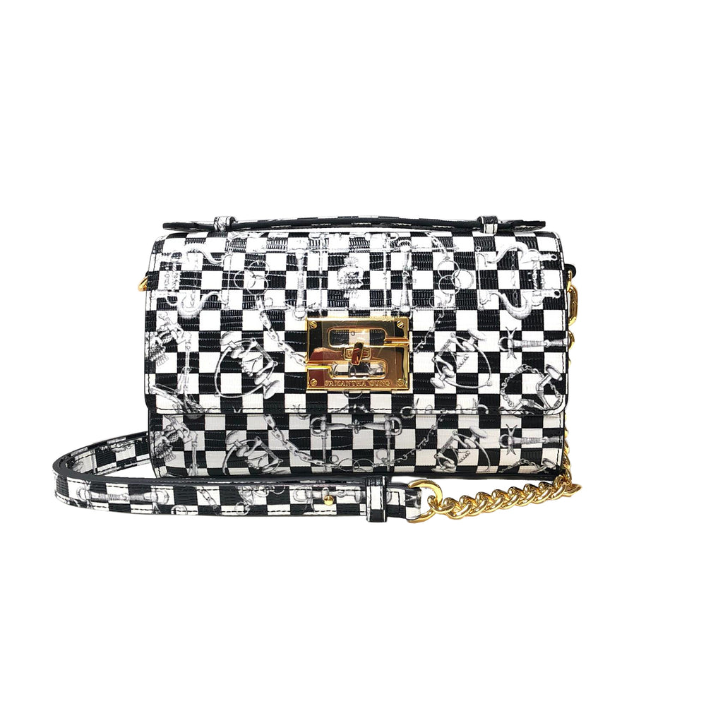 Aria Shoulder Cross Bag_LV Checkers_White Black