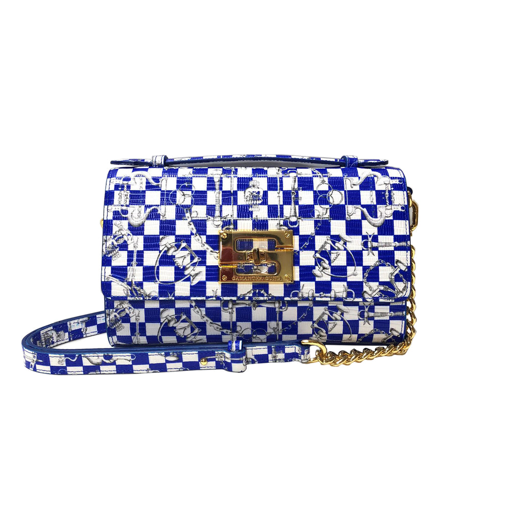 Aria Shoulder Cross Bag_LV Checkers_White Cobalt Blue