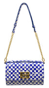 Aria Shoulder Cross Bag_LV Checkers_White Cobalt Blue
