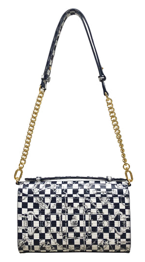 Aria Shoulder Cross Bag_LV Checkers_White Indigo