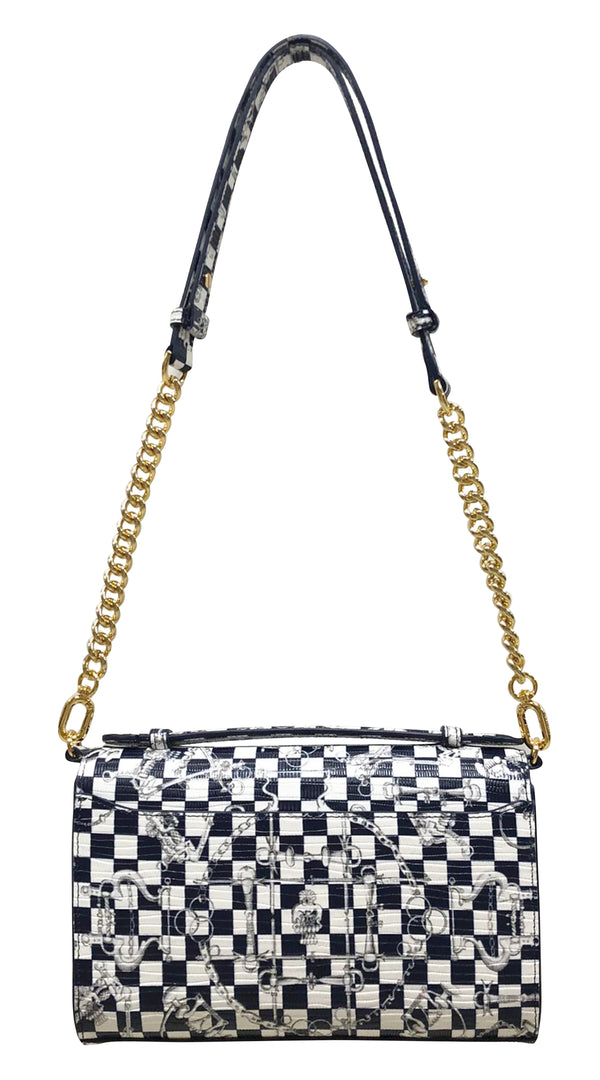 Aria Shoulder Cross Bag_LV Checkers_White Indigo