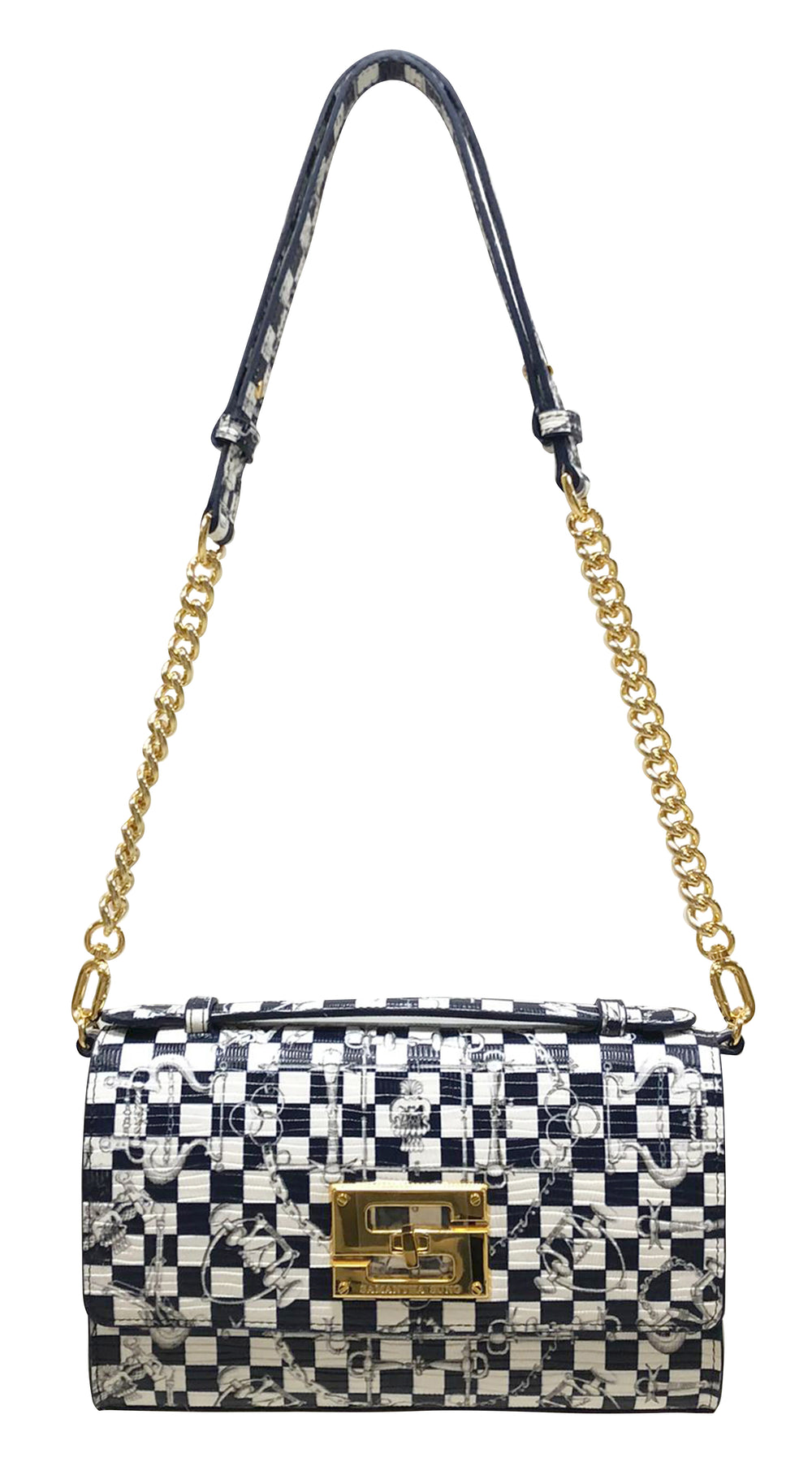 Aria Shoulder Cross Bag_LV Checkers_White Indigo