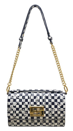 Aria Shoulder Cross Bag_LV Checkers_White Indigo