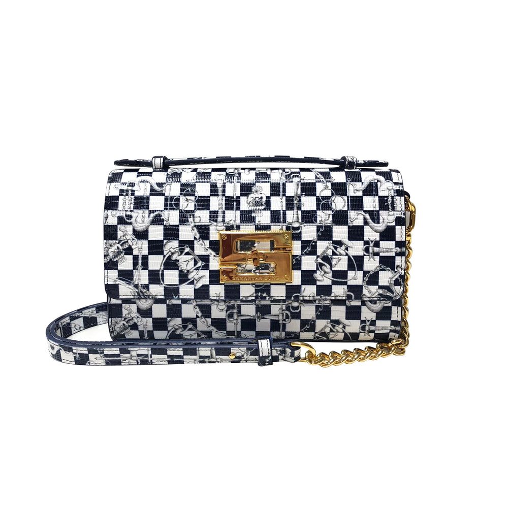 Aria Shoulder Cross Bag_LV Checkers_White Indigo