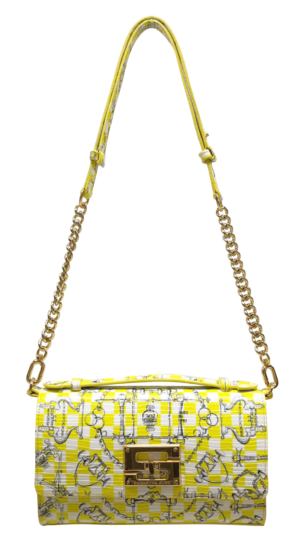Aria Shoulder Cross Bag_LV Checkers_White Lemon Yellow