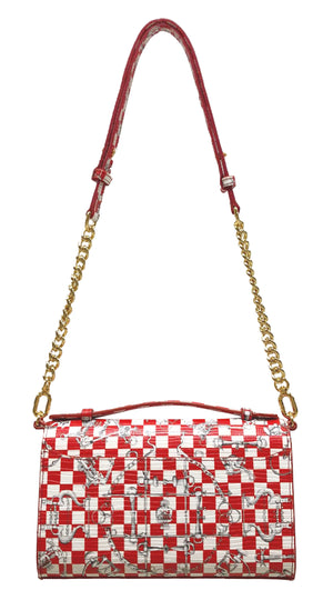 Aria Shoulder Cross Bag_LV Checkers_White Red