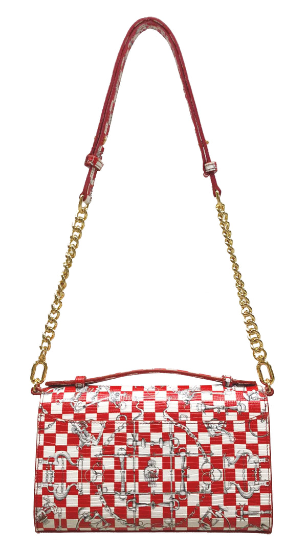 Aria Shoulder Cross Bag_LV Checkers_White Red