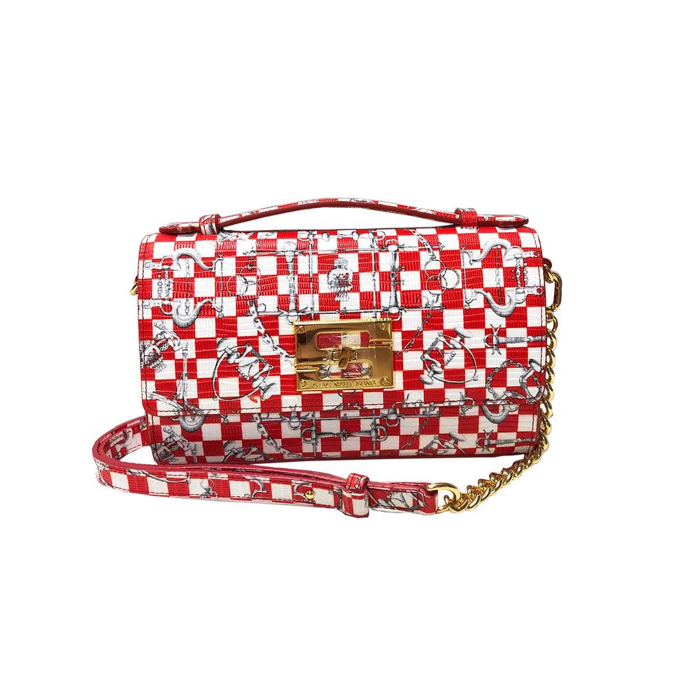 Aria Shoulder Cross Bag_LV Checkers_White Red