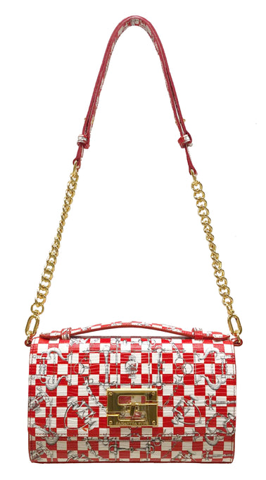 Aria Shoulder Cross Bag_LV Checkers_White Red