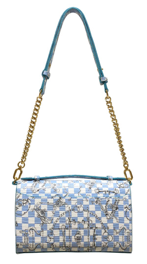 Aria Shoulder Cross Bag_LV Checkers_White Sky Blue