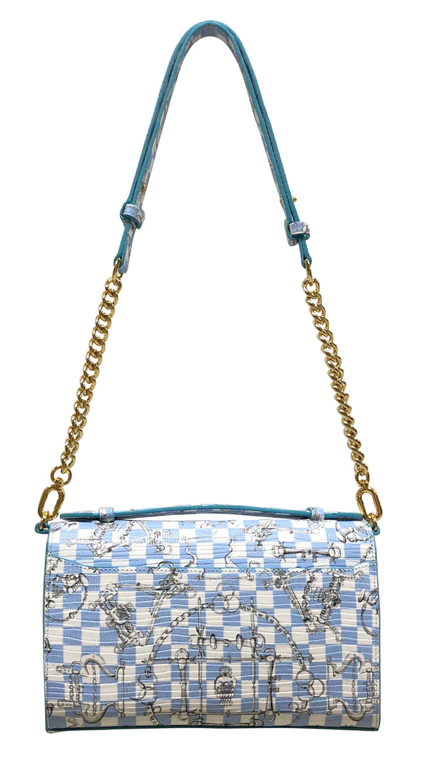 Aria Shoulder Cross Bag_LV Checkers_White Sky Blue