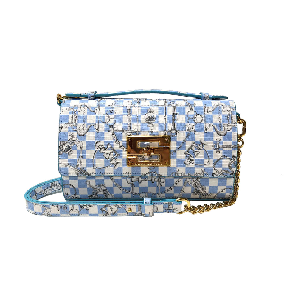 Aria Shoulder Cross Bag_LV Checkers_White Sky Blue