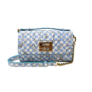 Aria Shoulder Cross Bag_LV Checkers_White Sky Blue