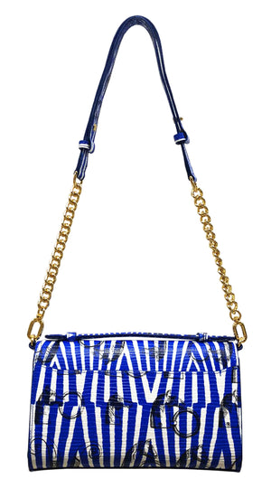 Aria Shoulder Cross Bag_Saddle Chain M_Cobalt Blue