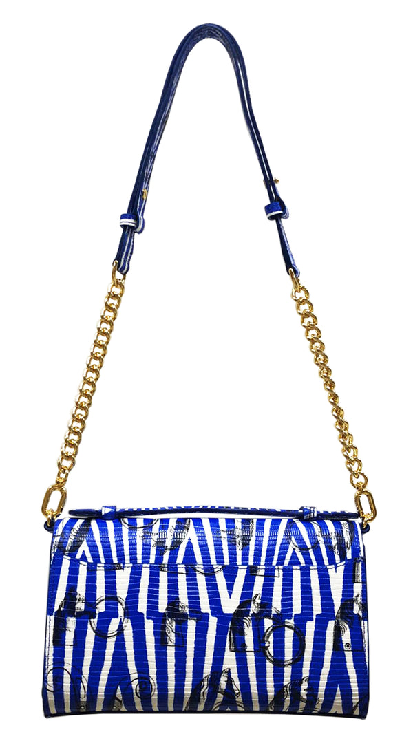Aria Shoulder Cross Bag_Saddle Chain M_Cobalt Blue