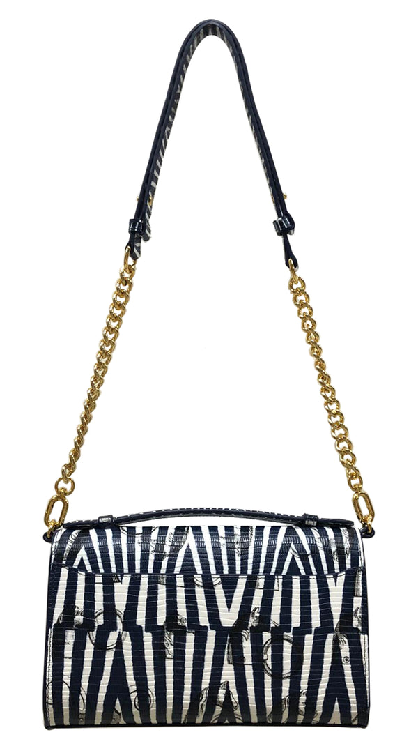 Aria Shoulder Cross Bag_Saddle Chain M_Indigo