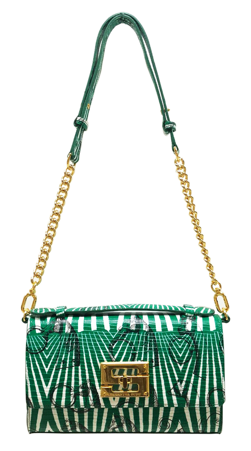 Aria Shoulder Cross Bag_Saddle Chain M_Jade