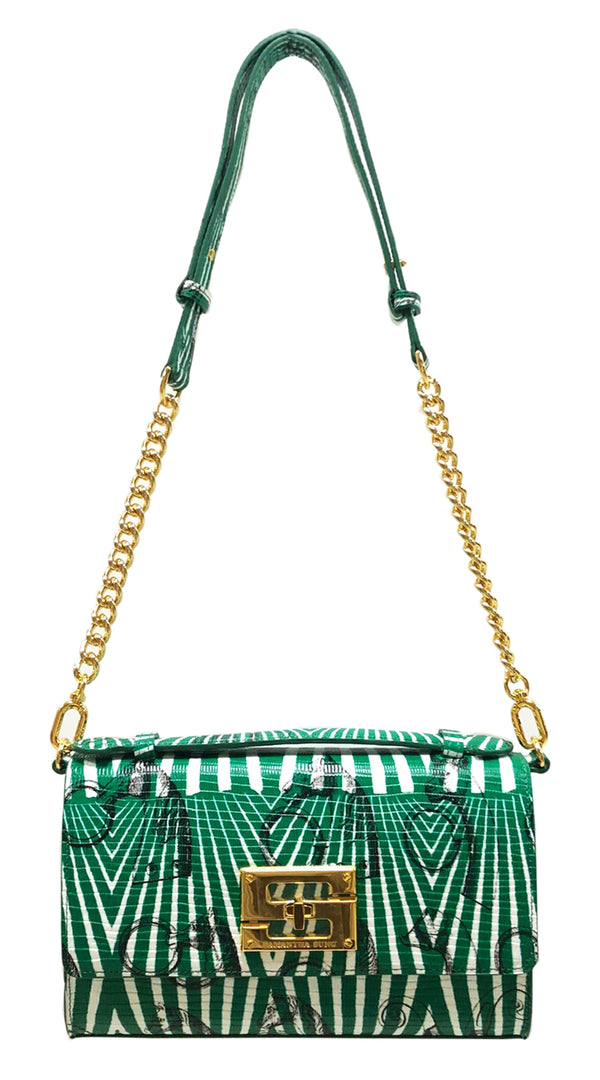 Aria Shoulder Cross Bag_Saddle Chain M_Jade
