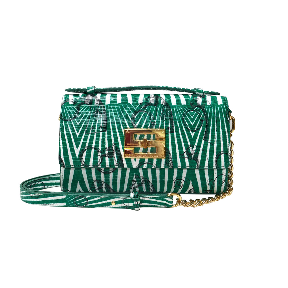 Aria Shoulder Cross Bag_Saddle Chain M_Jade