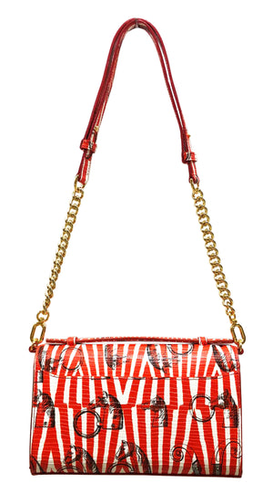 Aria Shoulder Cross Bag_Saddle Chain M_Orange