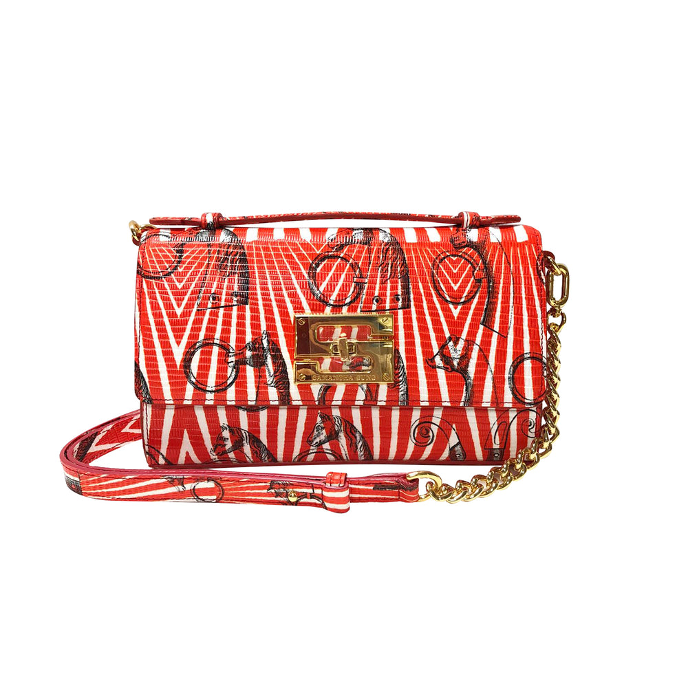 Aria Shoulder Cross Bag_Saddle Chain M_Orange