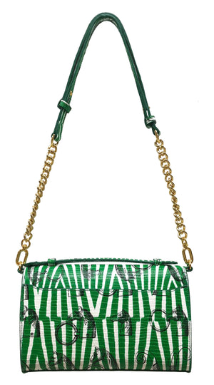 Aria Shoulder Cross Bag_Saddle Chain M_Pine Green