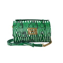 Aria Shoulder Cross Bag_Saddle Chain M_Pine Green