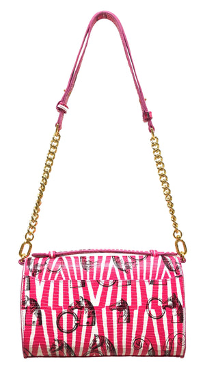 Aria Shoulder Cross Bag_Saddle Chain M_Pink